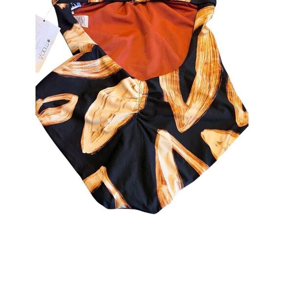 DKNY Woman’s small halter ring one piece black swimsuit new - Picture 4 of 6